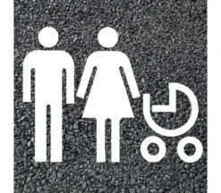 BORNIT Piktogramm Eltern-Kind-Parkplatz (RMS), Weiß - 1350x1000mm