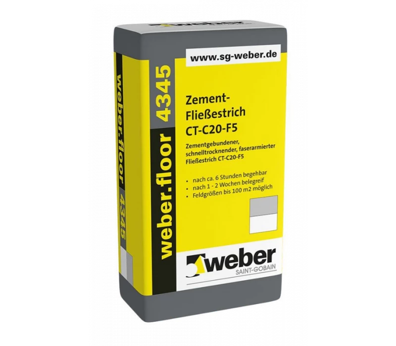 Weber.floor 4345 | Zement-Fließestrich Schnelltrocknend - 40kg 3 Weber.floor 4345 | Zement-Fließestrich Schnelltrocknend - 40kg