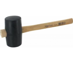 Gummihammer Schwarz, Mit Holzstiel