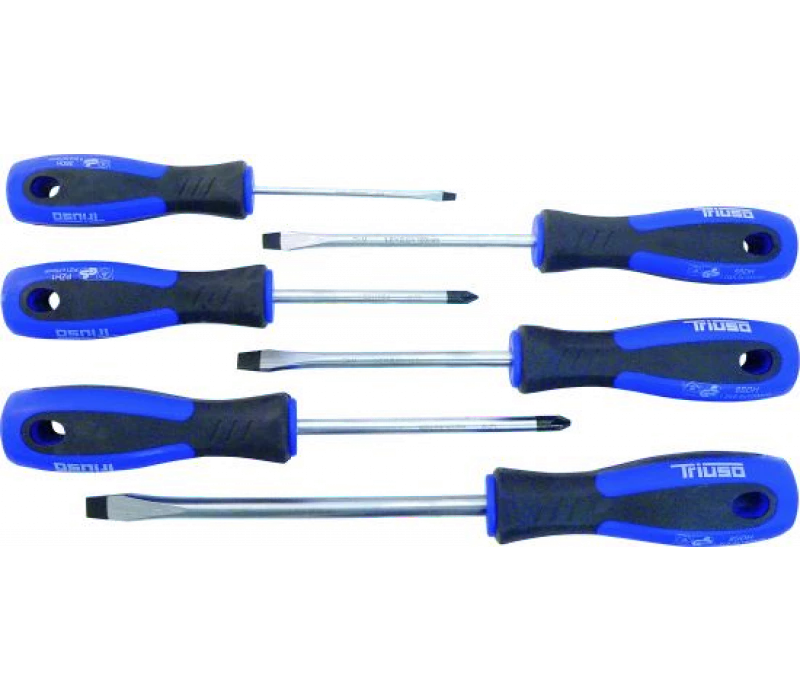 Schraubendreher-Sortiment Schlitz/Kreuzschlitz, 6-tlg. 3 Schraubendreher-Sortiment Schlitz/Kreuzschlitz, 6-tlg.