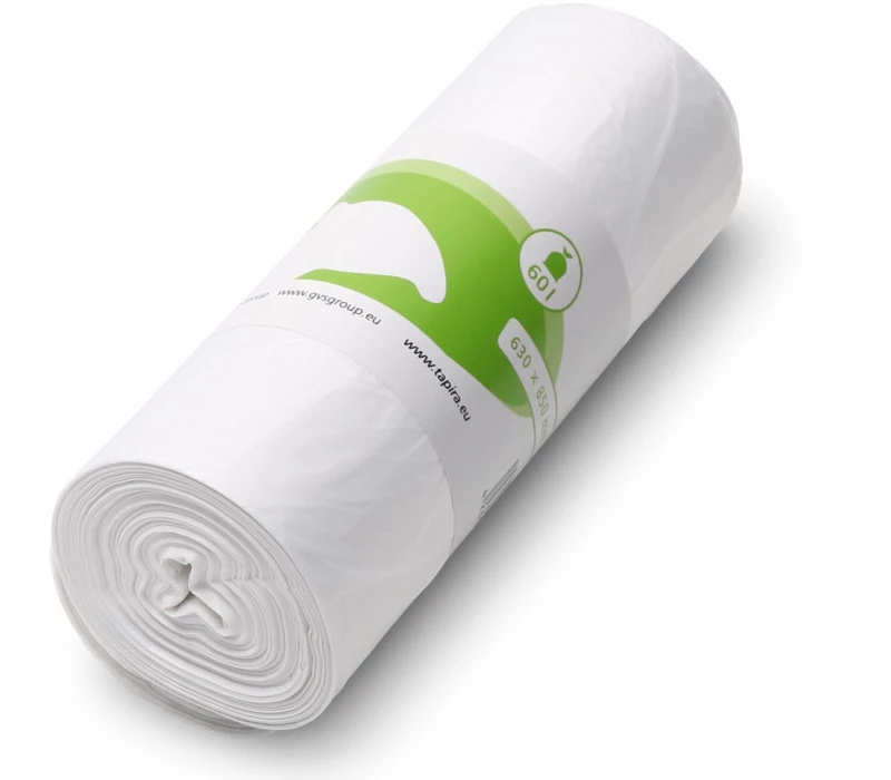 TAPIRA Pur Polybeutel - 60ltr 8µ 63×85cm HDPE, 40Stück - Weiß 3 TAPIRA Pur Polybeutel - 60ltr 8µ 63×85cm HDPE, 40Stück - Weiß