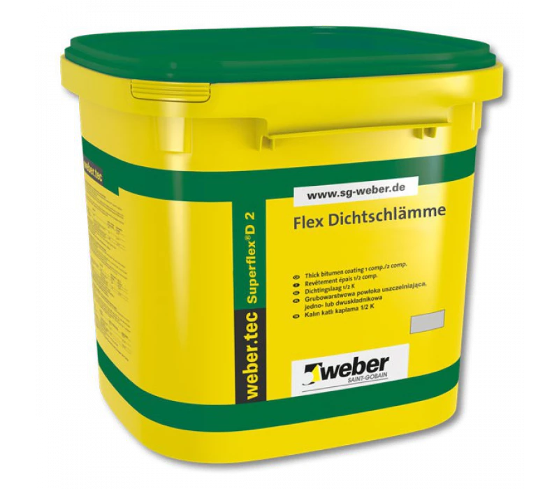 Weber.tec Superflex D 2 - Flex Dichtschlämme, 2-K 3 Weber.tec Superflex D 2 - Flex Dichtschlämme, 2-K